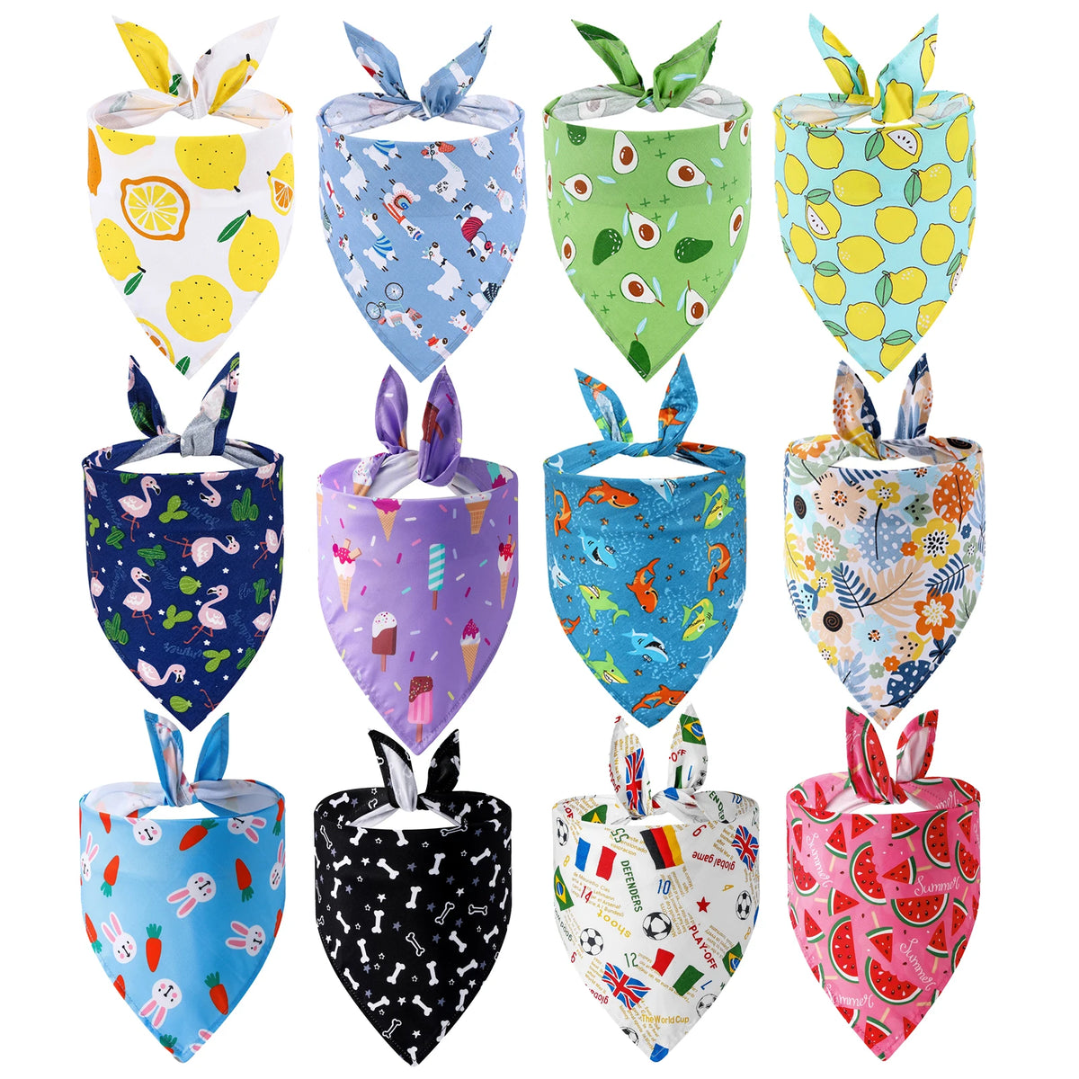 Soft Washable Fruit Floral Cloth Dog Bandana And Scarf