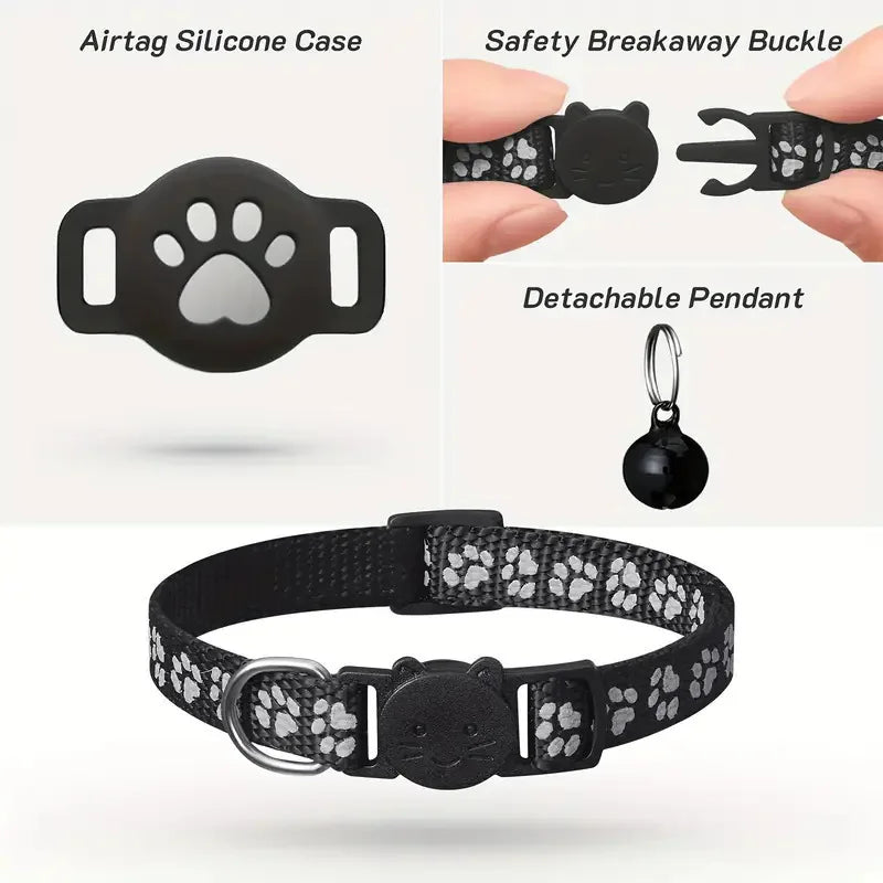 Reflective Paw Cat Collar Breakaway Waterproof Anti-Lost For Kittens
