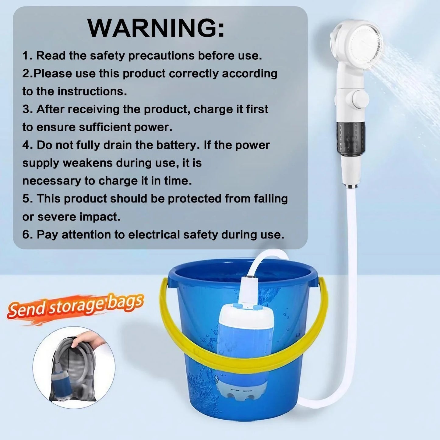 Rechargeable Handheld Outdoor Shower Sprayer For Pets And Gardening