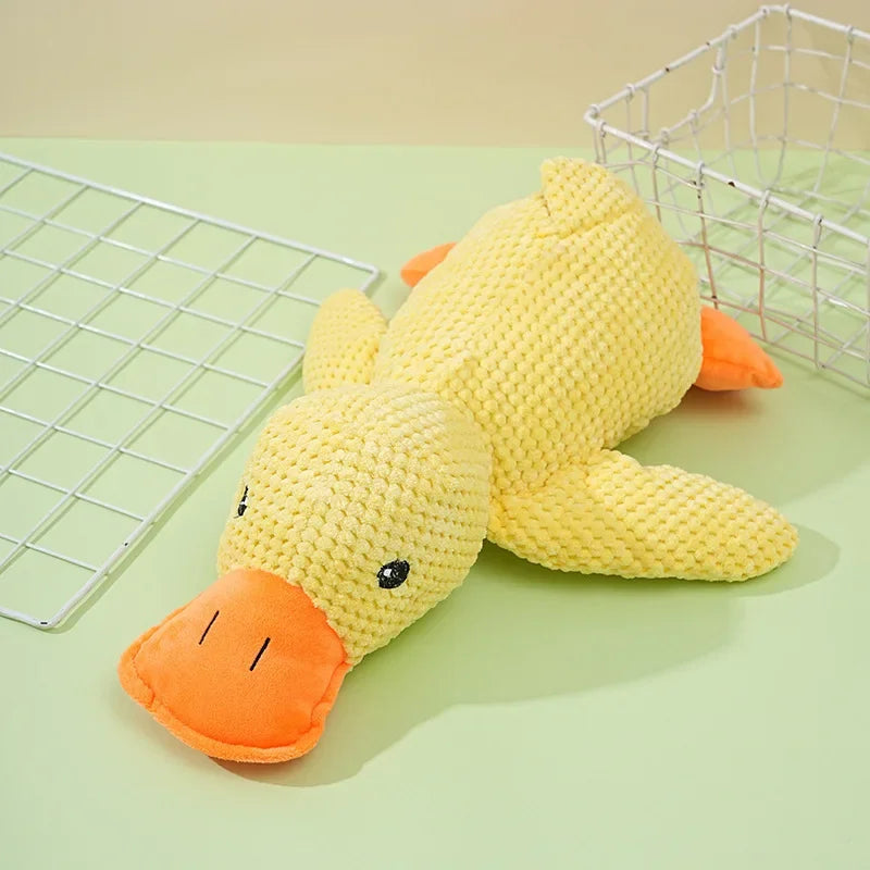 Durable Plush Duck Dog Chew Toy Featuring Bite Resistant Build