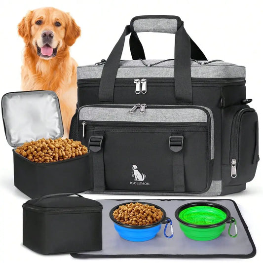 Multi Pocket Dog Travel Bag And Storage Organizer Set