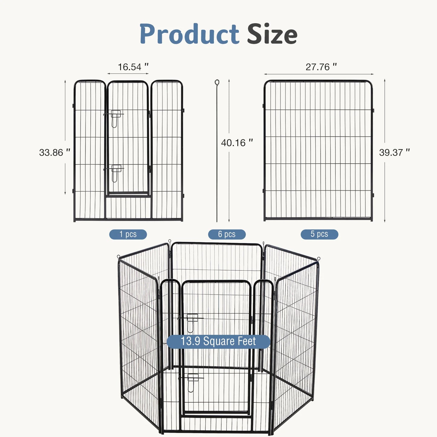 JHK Foldable Metal Dog Playpen For Indoor Outdoor Pet Exercise