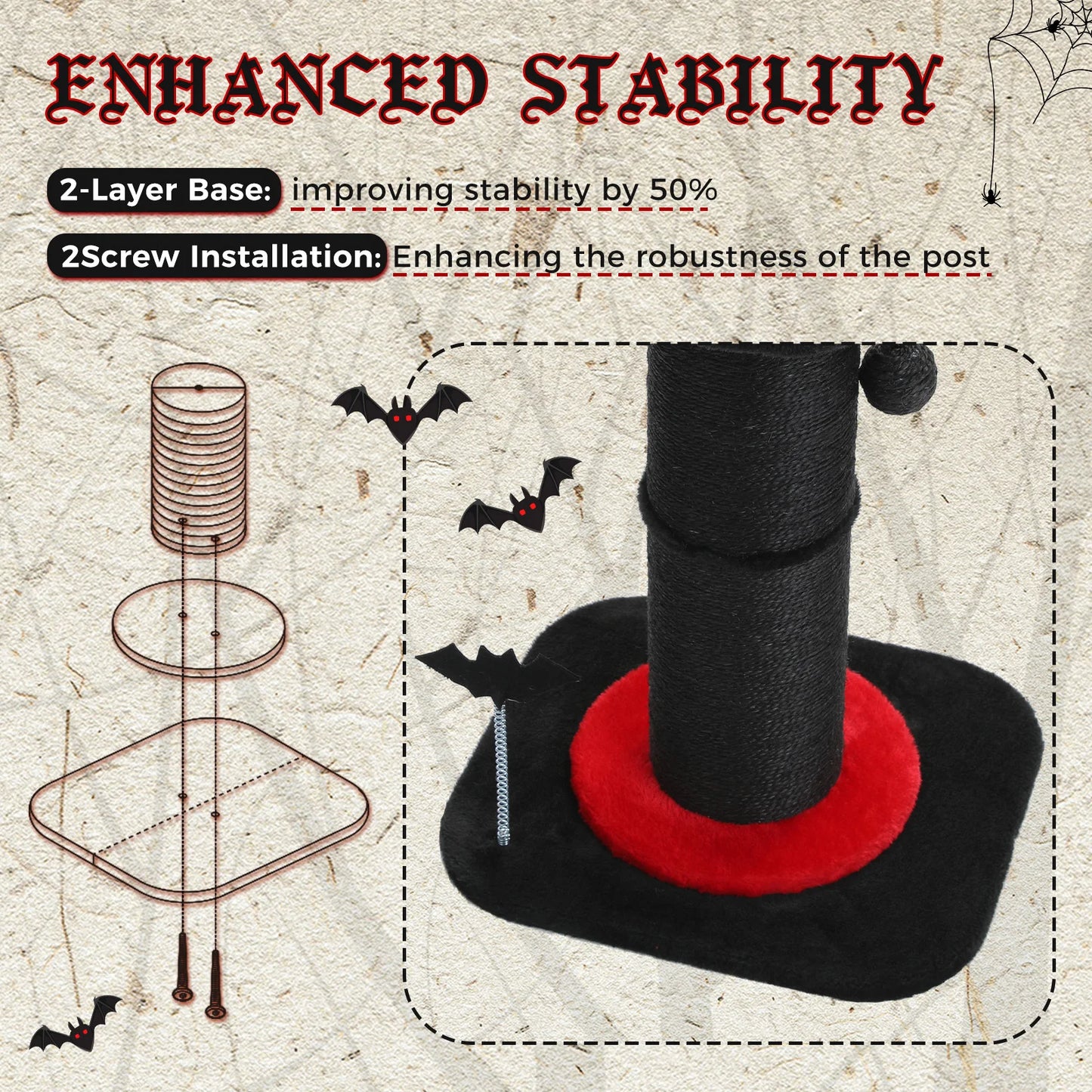 Pawz Road Gothic Cat Tree With Removable Bed And Ball