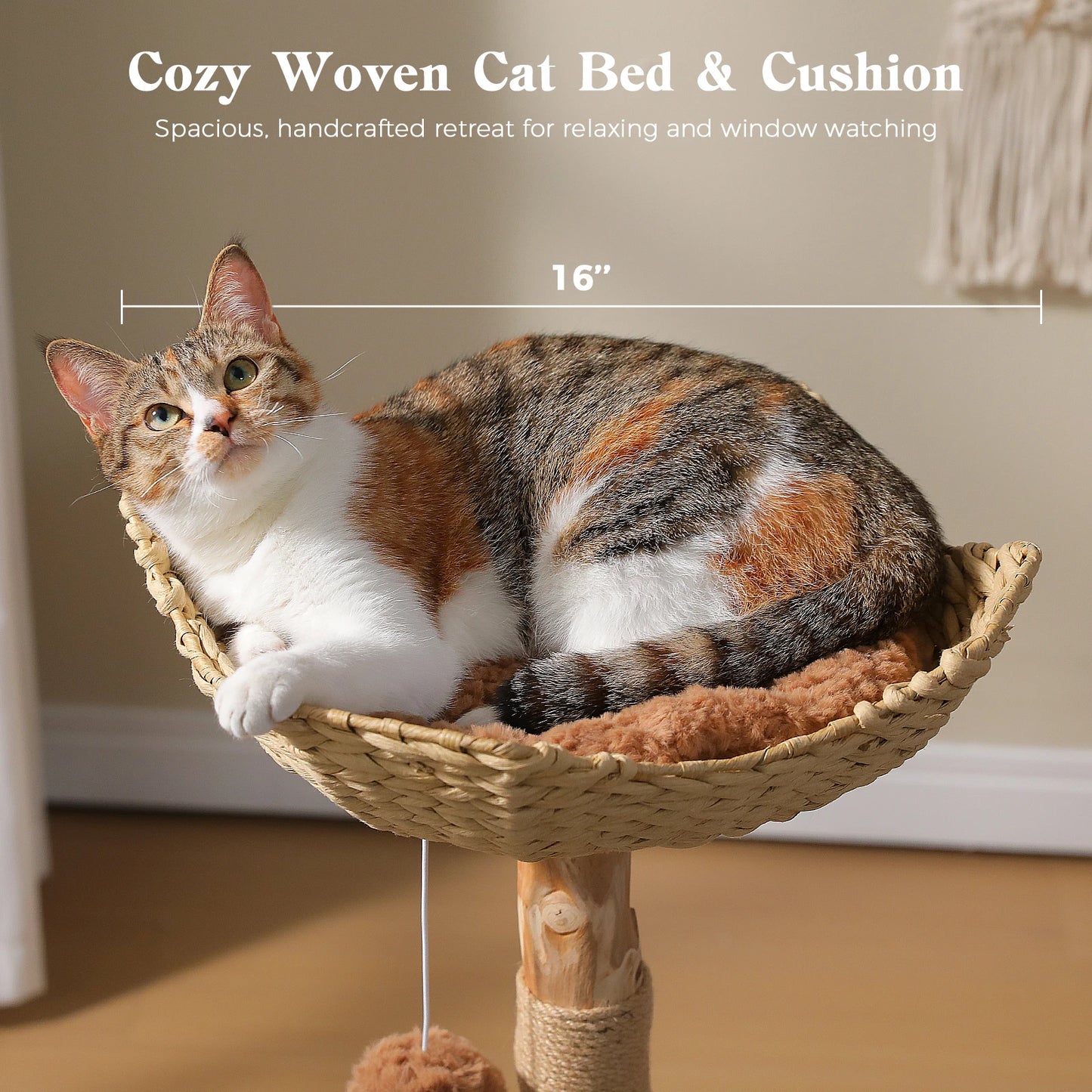 PAWZ Road Cat Tree With Wicker Bed And Sisal Posts