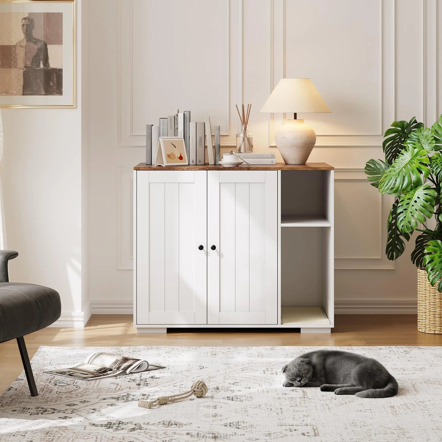 HiMISS Cat Litter Enclosure Litter Robot 3/4 Power Outlet