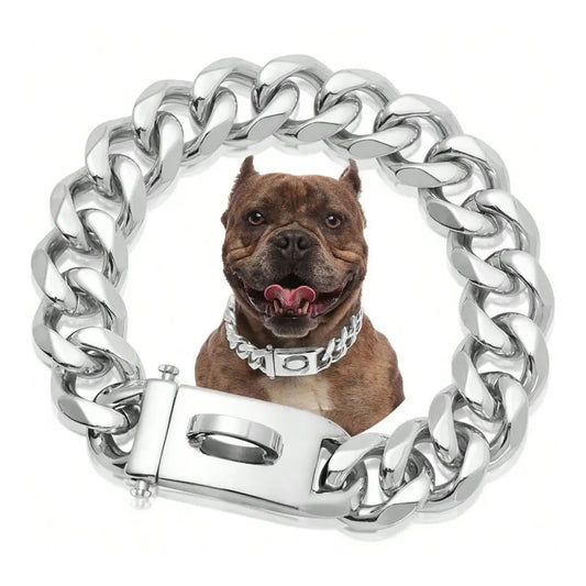 Stainless Steel Dog Collar Buckle Lock Training Chain Pets