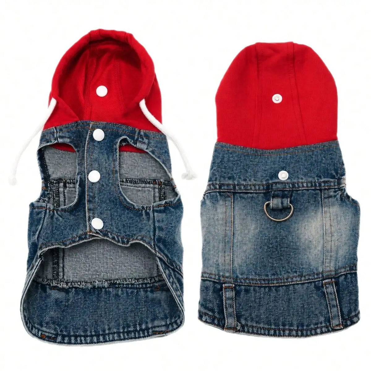 Pet Denim Hoodie Vest For Dogs And Cats Outdoor Apparel