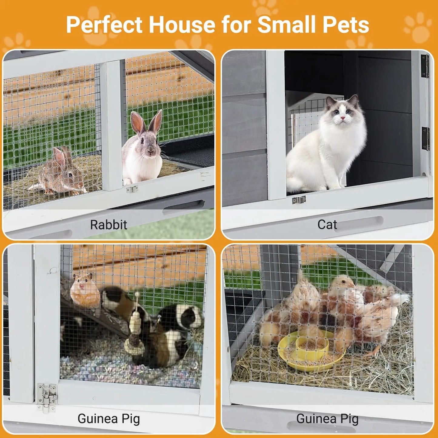 DishyKooker Wooden Two Tier Bunny Hutch Secure Housing