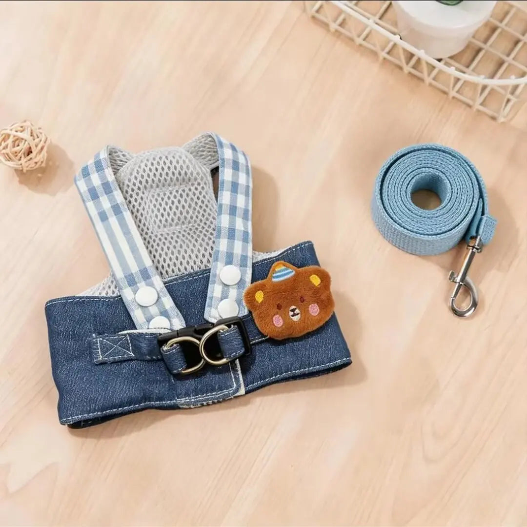 Breathable Pet Harness Vest With Leash For Small Pets