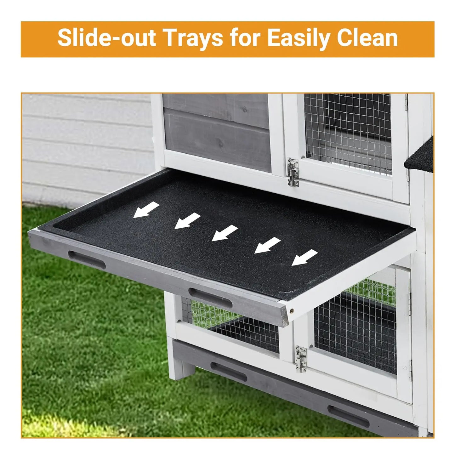 DishyKooker Wooden Two Tier Bunny Hutch Secure Housing