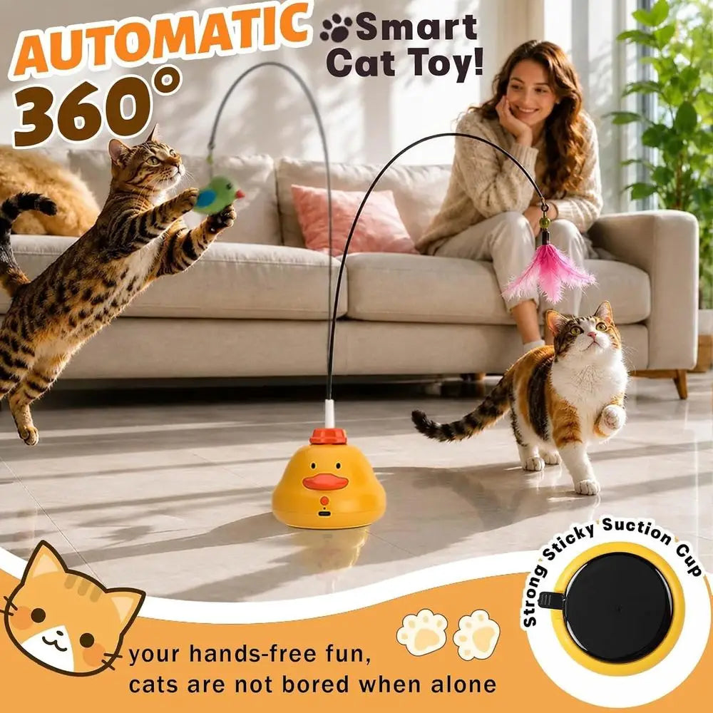 Fully Automatic 360 Rotating Interactive Cat Teaser Toy