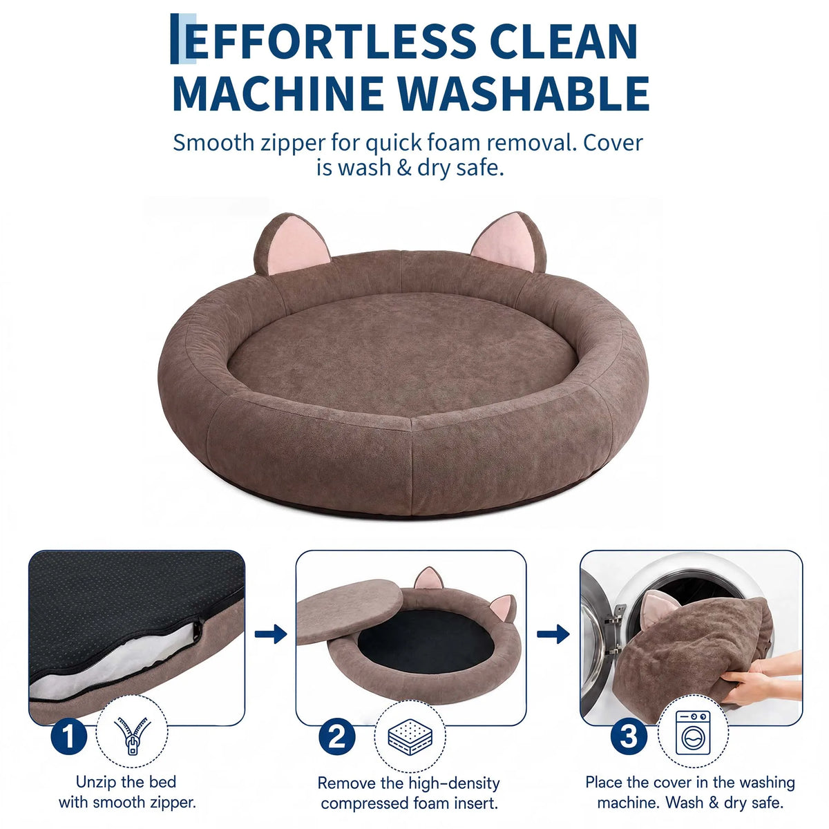 Memory Foam Dog Bed With Supportive Bolster For Senior Dogs