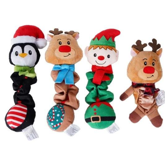 Christmas Elf Penguin Squeaky Dog Toy for Puppies and Dogs