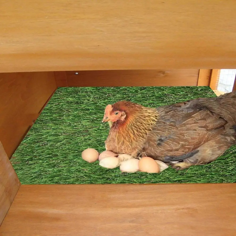 Washable Chicken Nesting Box Pads Grass Carpet Hens Bedding