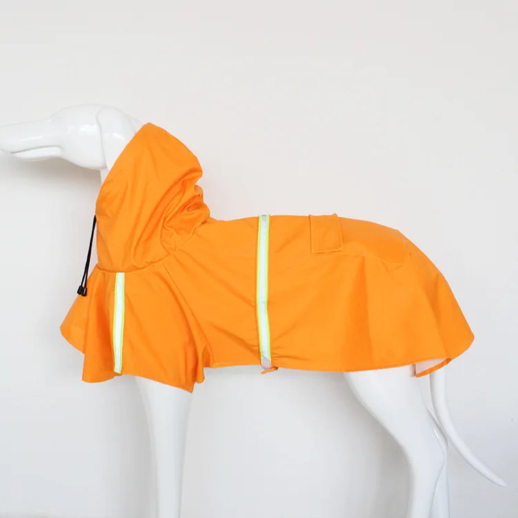 Waterproof Hooded Dog Raincoat With Reflective Trim For Pets