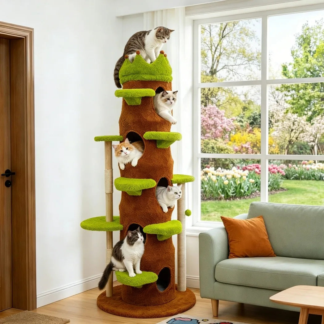 Borwort Premium Cat Tree Tower With Sisal Scratching Post Condo
