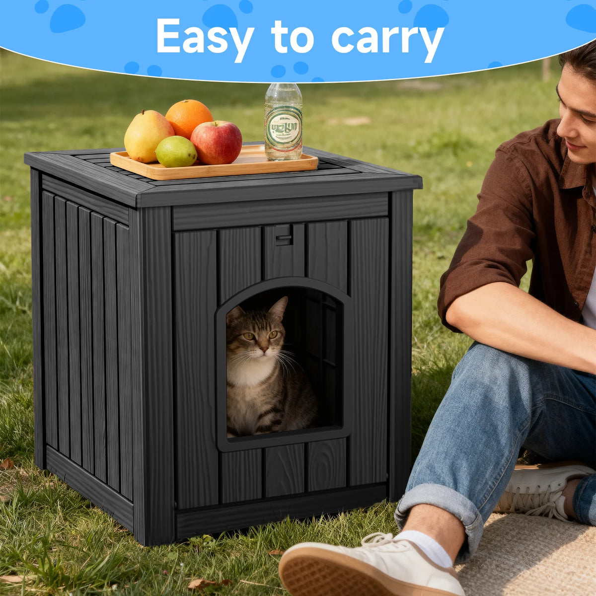 Waterproof Resin Cat And Dog House Kennel End Table