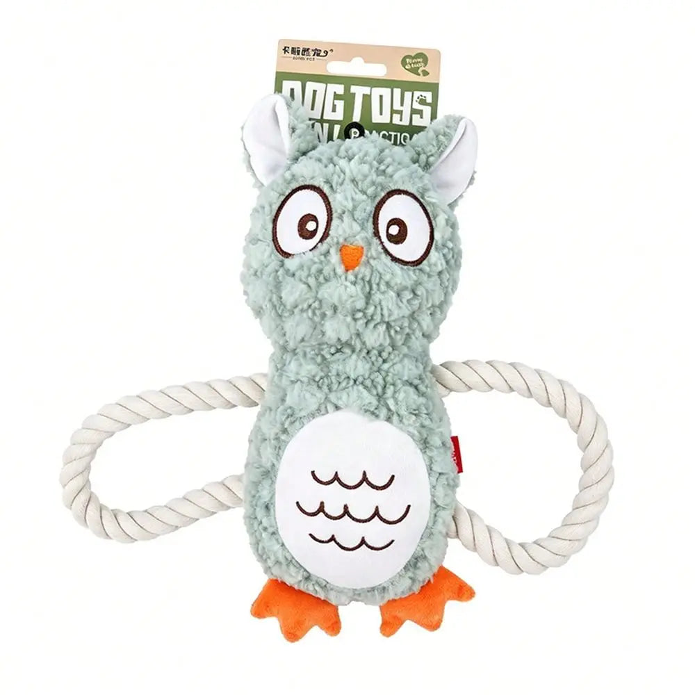 Interactive Cotton Rope Sound Piggy Stuffed Plush Toy