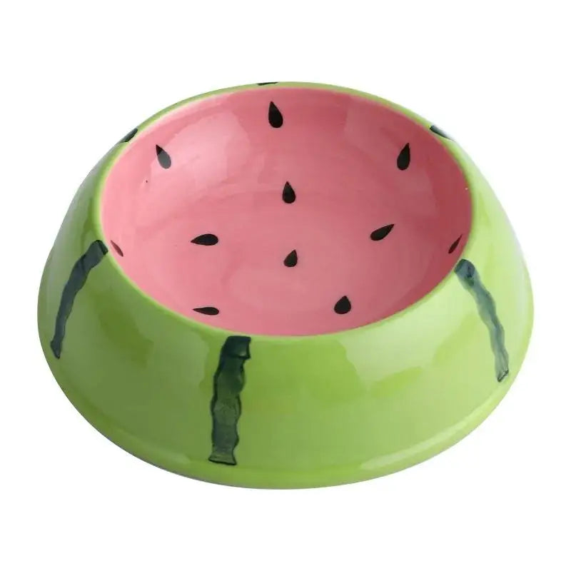 Fruit Shaped Ceramic Cat And Dog Slow Feeder Bowl