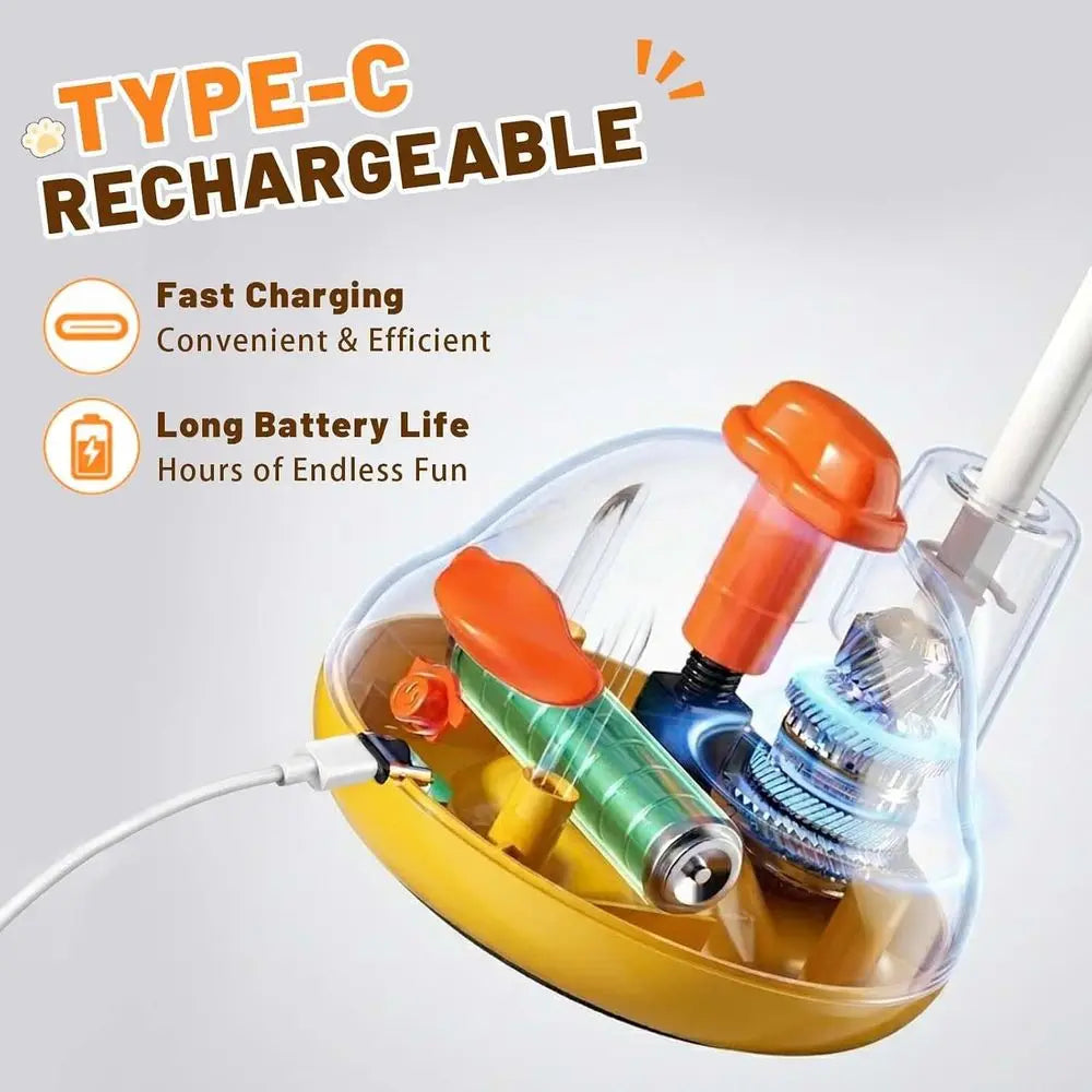 Fully Automatic 360 Rotating Interactive Cat Teaser Toy