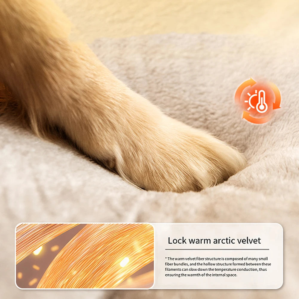 Shunmaii Washable Dog House Mat, Warm Cozy Pet Cave Shelter