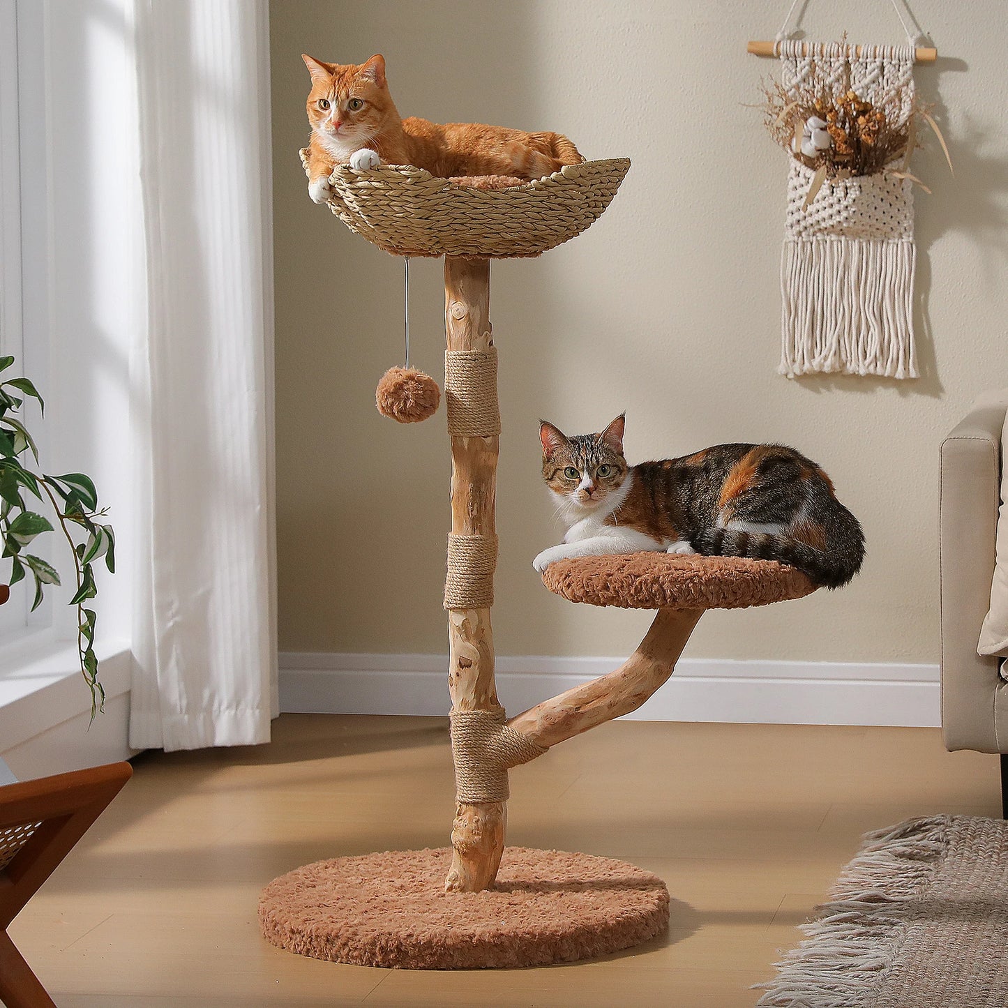 PAWZ Road Cat Tree With Wicker Bed And Sisal Posts