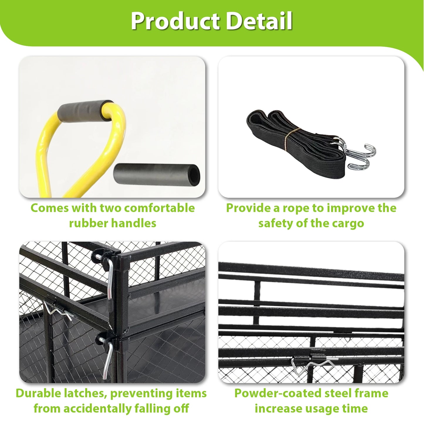 Heavy Duty Steel Garden Utility Cart With Removable Mesh Sides