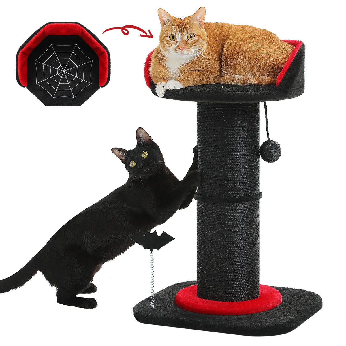 Pawz Road Gothic Cat Tree With Removable Bed And Ball