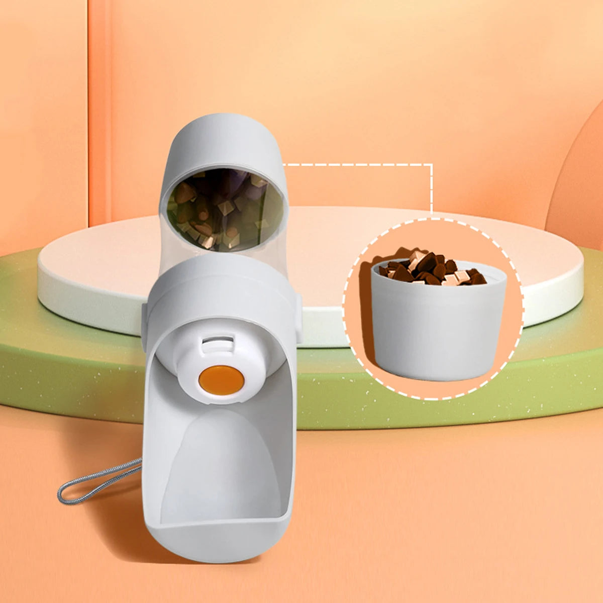 Wooden Pet Water Bottle With Food Storage Container For Dogs