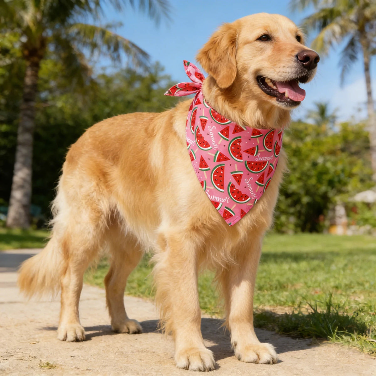 Soft Washable Fruit Floral Cloth Dog Bandana And Scarf