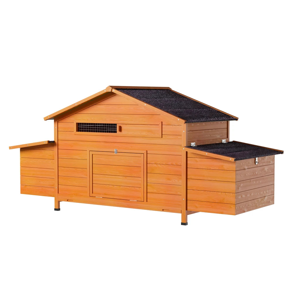 Outdoor Wooden Chicken Coop With Dual Nesting Boxes And Secure Door