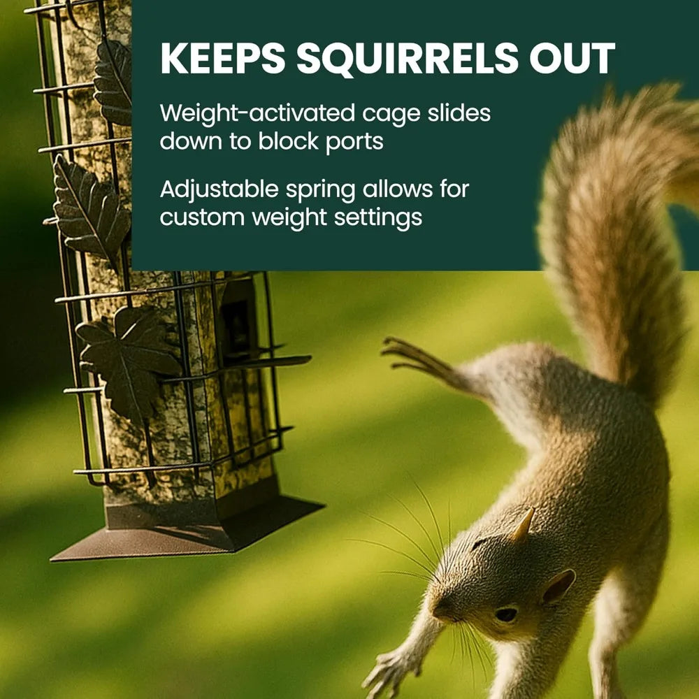 Weight Activated Squirrel Resistant Stainless Steel Outdoor Bird Feeder Xiuwo