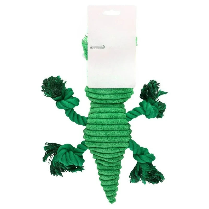Alligator Plush Dog Toy With Squeaker For Chewing And Play