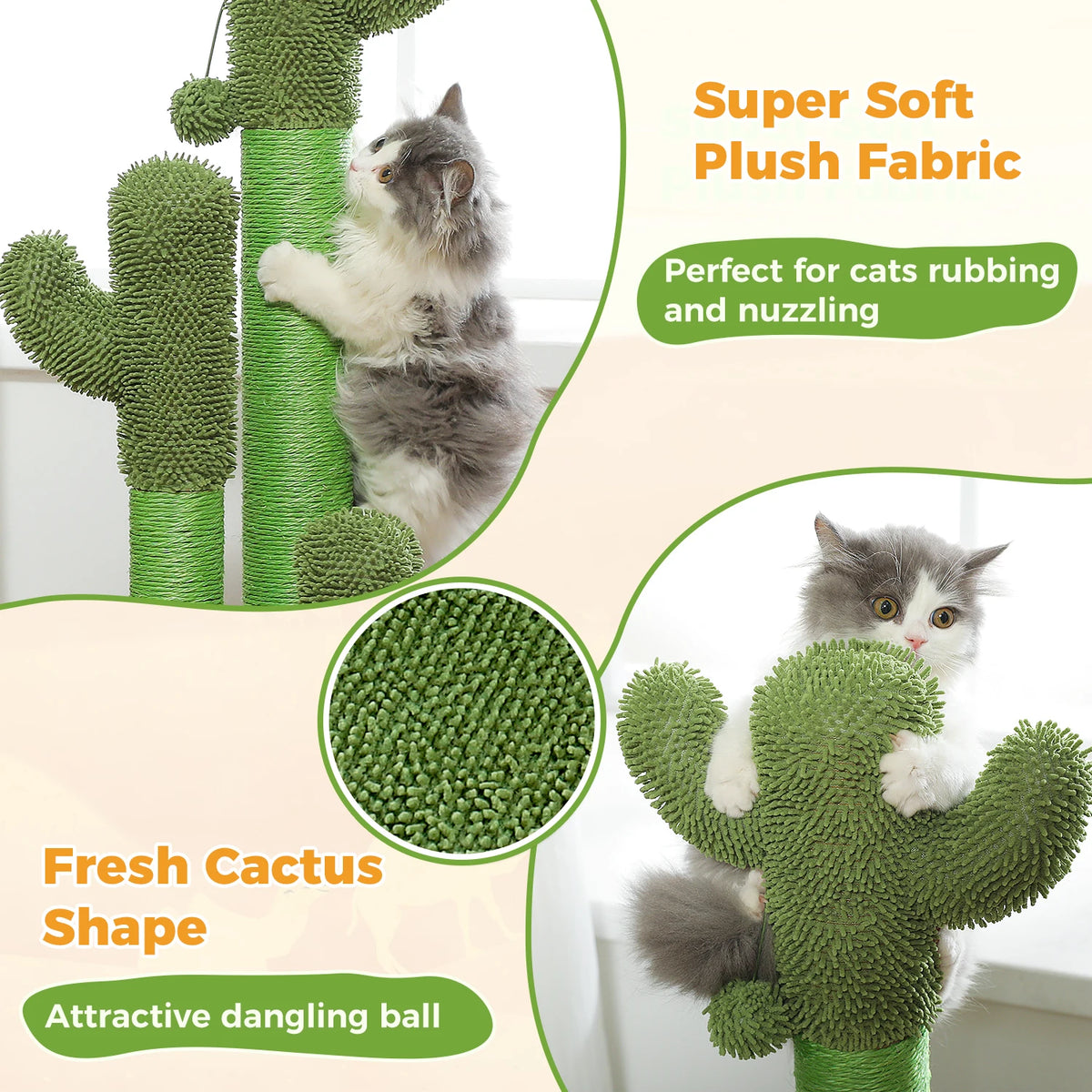 PAWZ Road Tall Cat Scratching Post With Sisal Poles And Ball