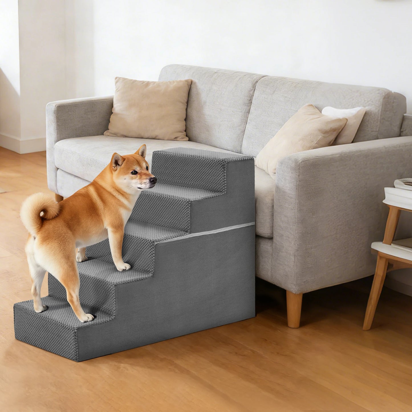 Soft Curved Dog Stairs For Pets Indoor Non Slip Ramp