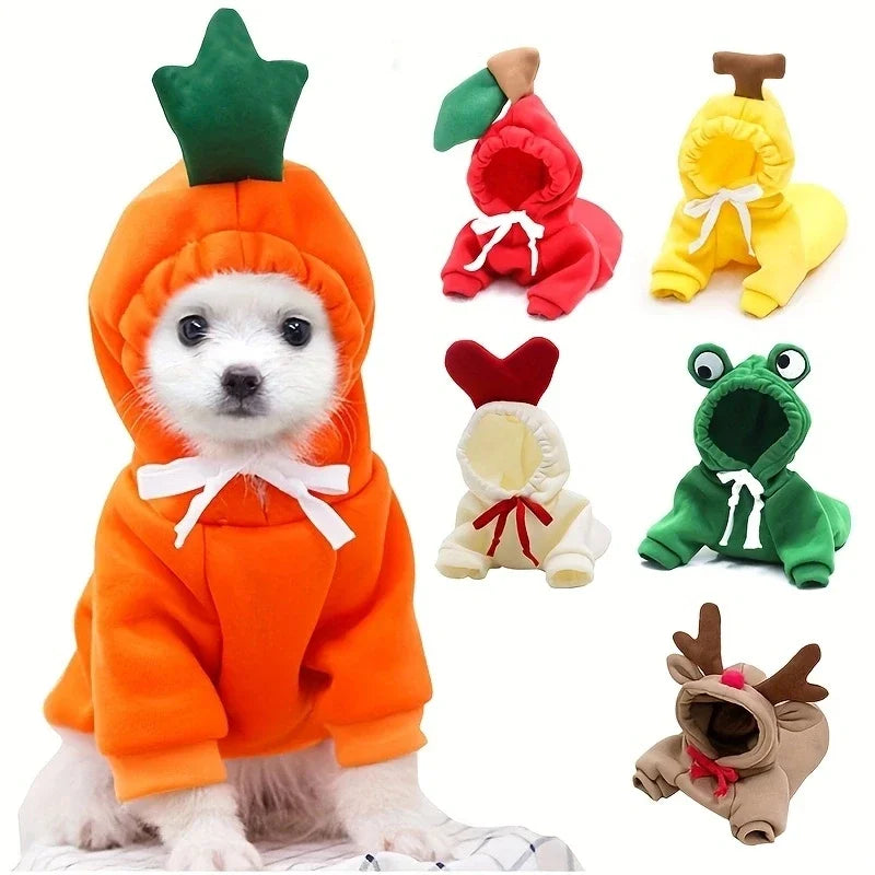 Wangmeow Fruit Dog Hoodie Warm Fleece Clothes for Small Dogs