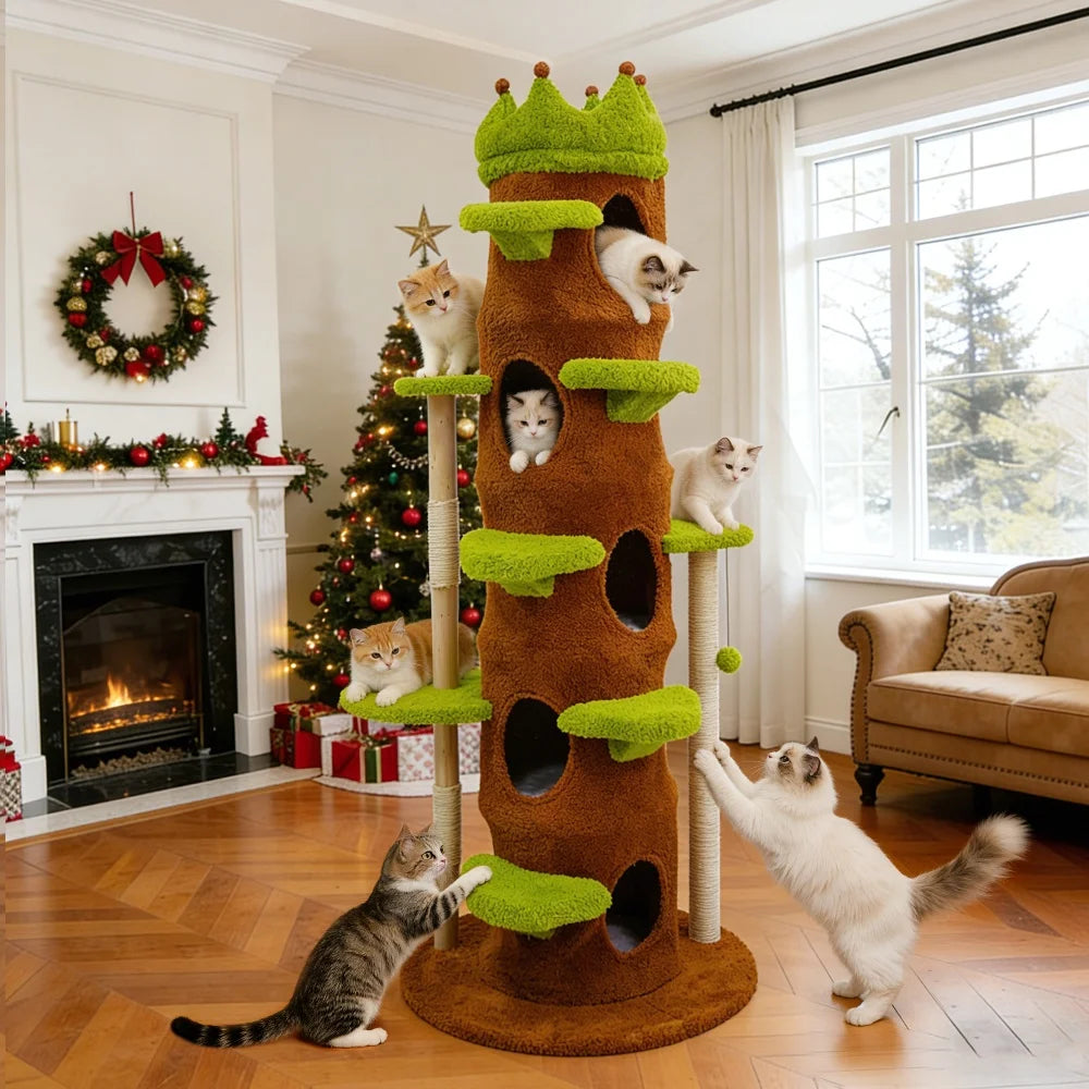 Borwort Premium Cat Tree Tower With Sisal Scratching Post Condo