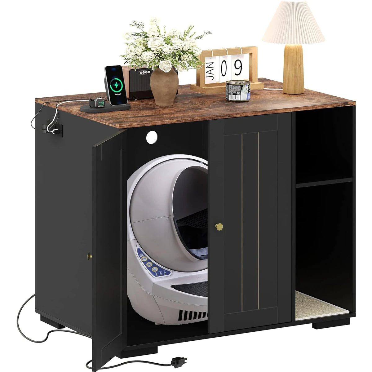 HiMISS Cat Litter Enclosure Litter Robot 3/4 Power Outlet