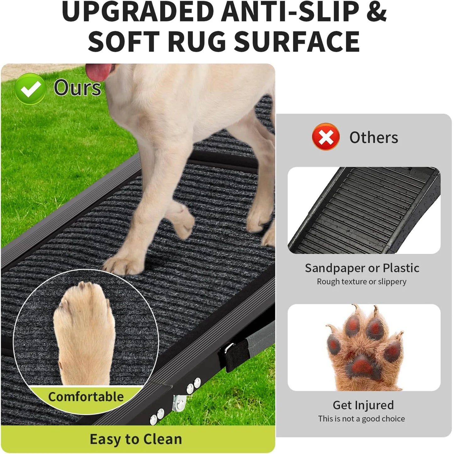 HiMiss Folding Dog Car Ramp With Non Slip Safety Surface