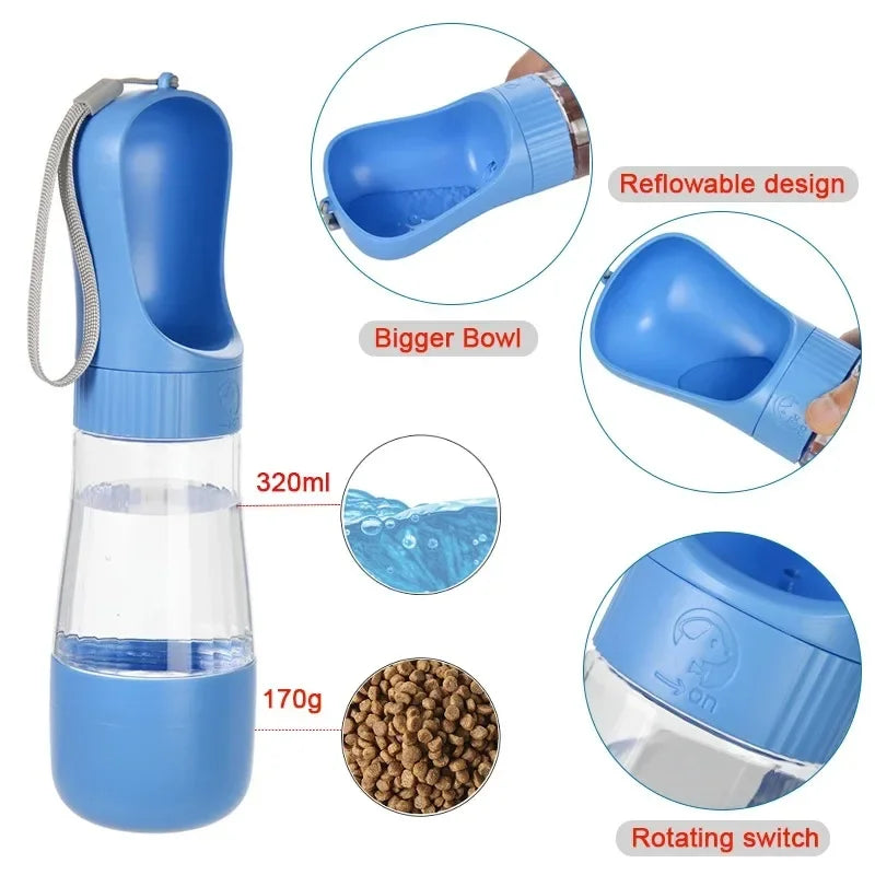 Portable Dog Water Bottle And Food Container For Travel
