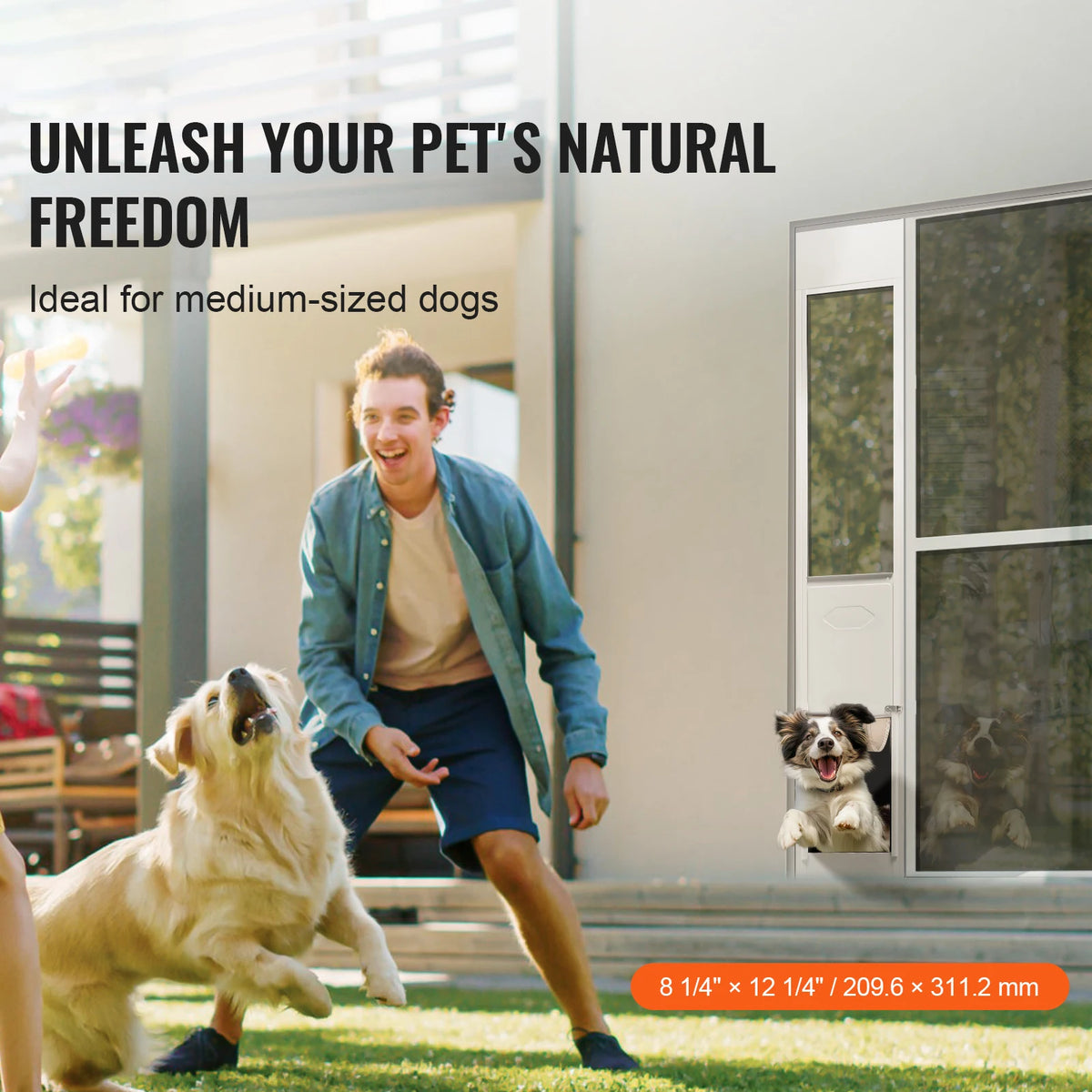 Adjustable Height Sliding Glass Door Pet Access Panel