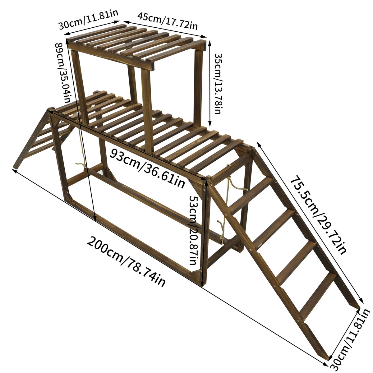 Borwart Wooden Chicken Coop Swing Ladder With Roosting Platform