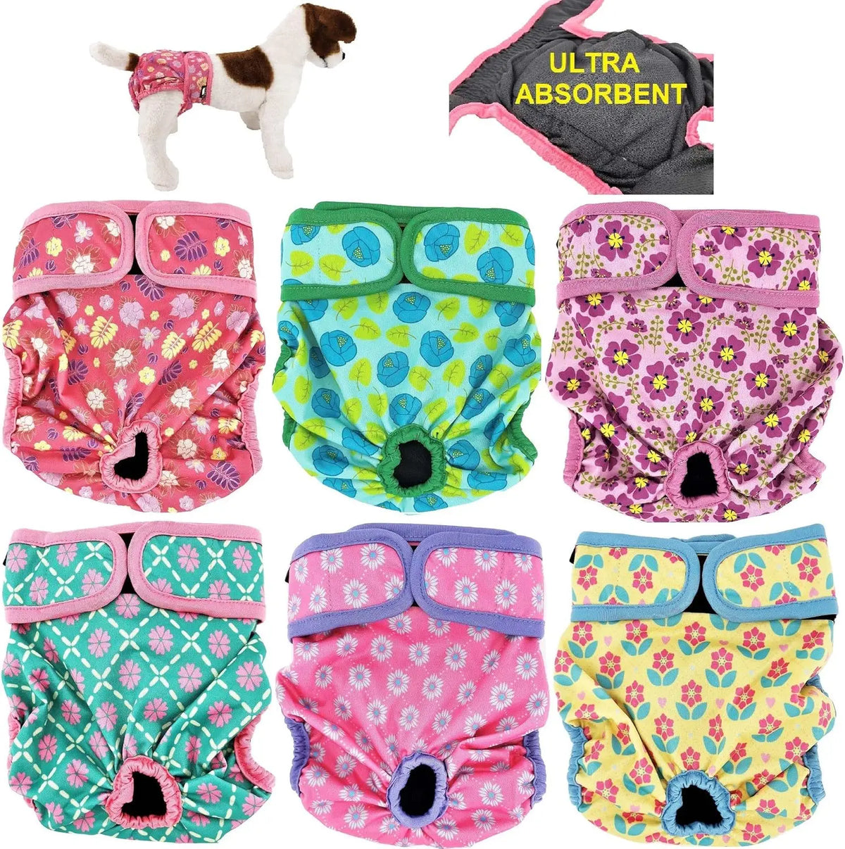 Female Dog Diapers With Absorbent Pads For Waterproof Leakproof Protection