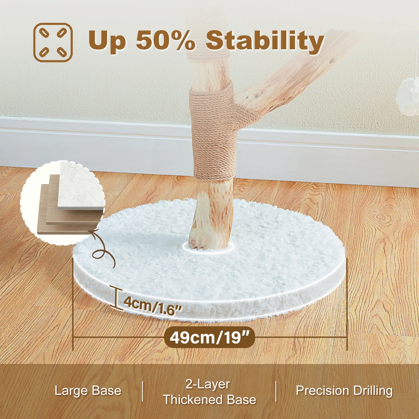 PAWZ Road Cat Tree With Wicker Bed And Sisal Posts