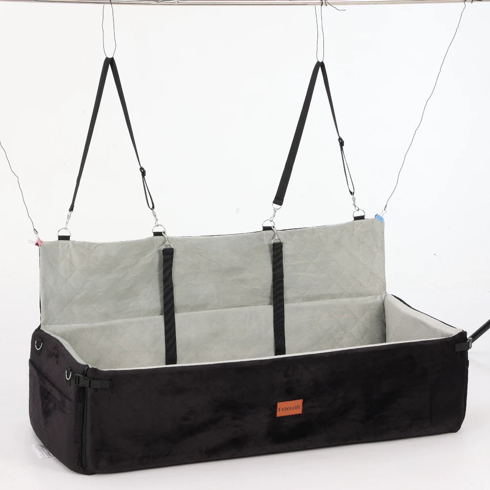 DOMIPET Nylon Dog Booster Seat With Thick Cushion And Leash