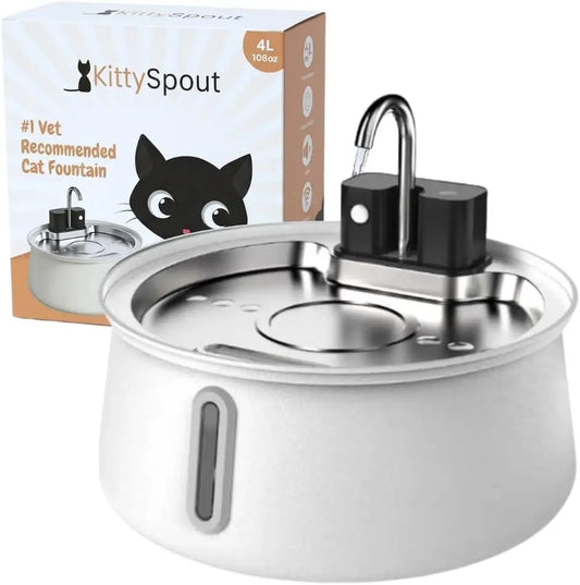 KittySpout Stainless Steel Wireless Cat Water Fountain