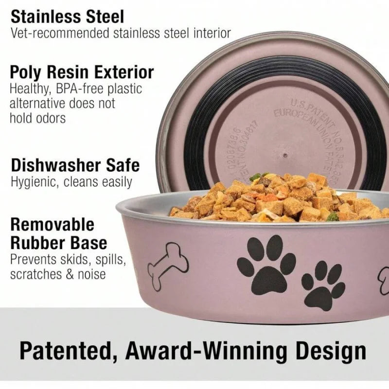 Spill Proof Stainless Steel Pet Dog Cat Food Water Dish