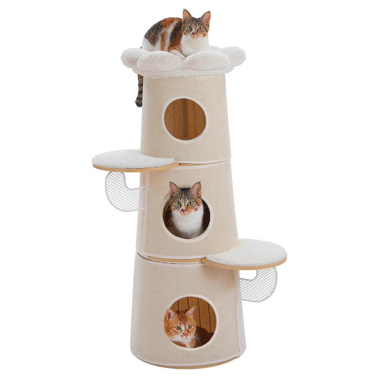 PAWZ Road Multilevel Cat Tree With Flower Perch And Condos