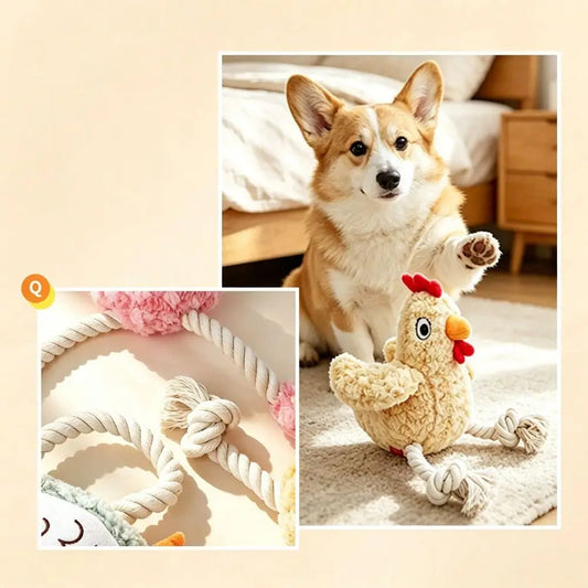 Interactive Cotton Rope Sound Piggy Stuffed Plush Toy