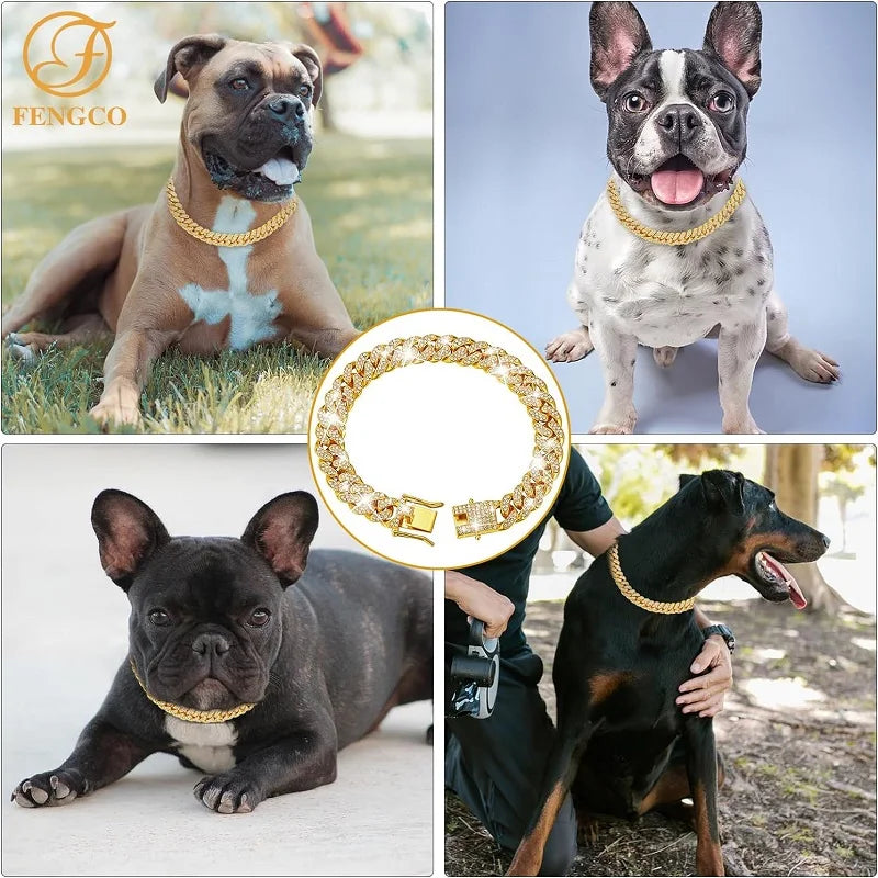 Elegant Stainless Steel Chain Collar For Dogs And Cats